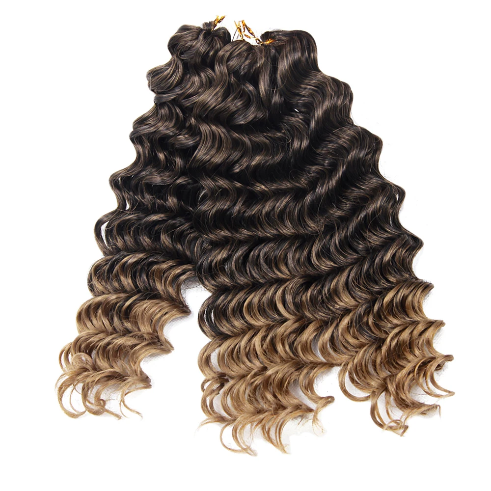 Braiding Hair Extensions Deep Wave Curly 10 Inch 3 Pieces Extensions for African Braids Fake Crotchet Synthetic Hair For Braids