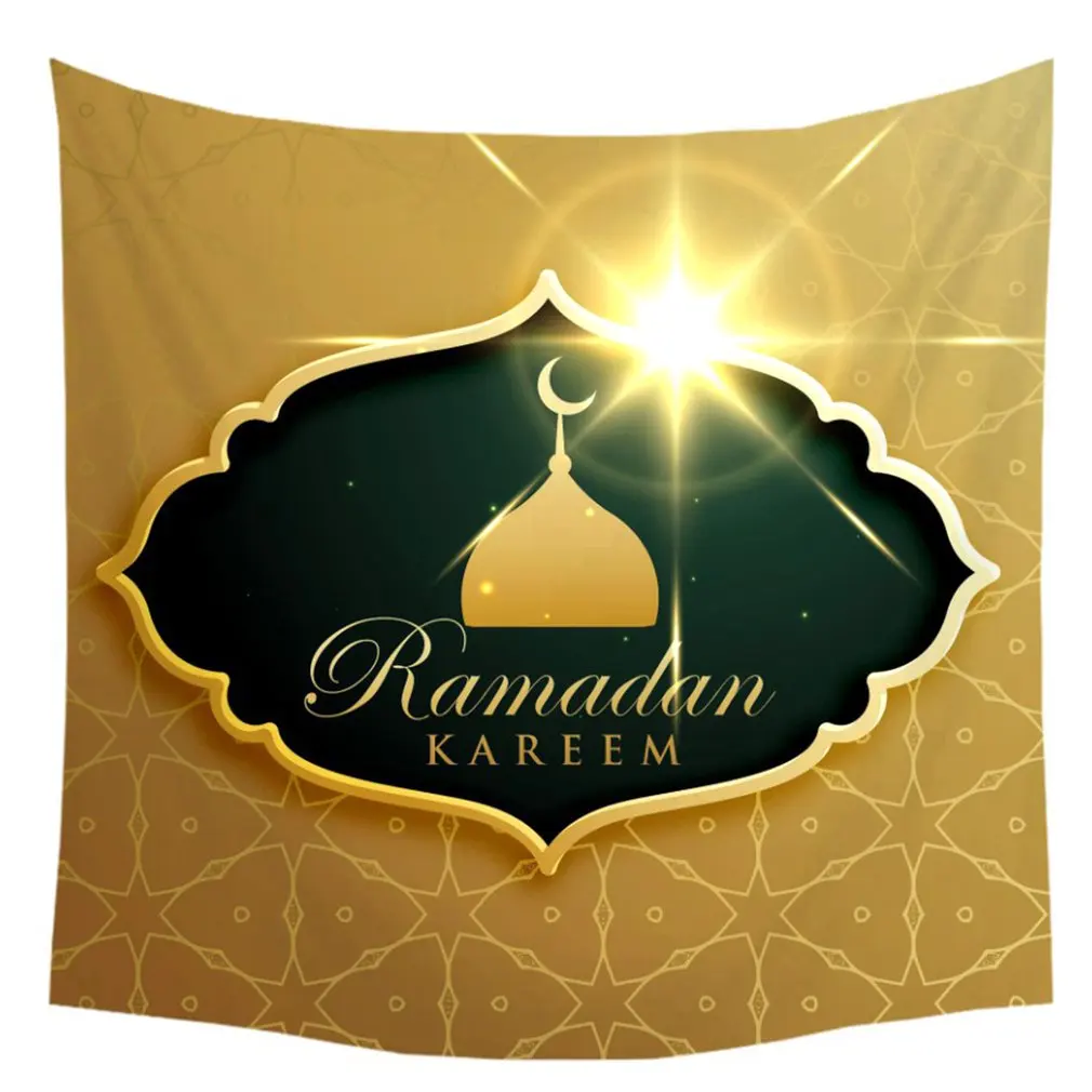 Для мусульманского праздника Рамадан украшения гобелен Халяль Eid Mubarak украшения дома Фон цифровой печати подвесная ткань
