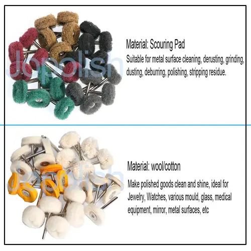 1" Wool Felt Grinding Sanding Head Abrasive Buffing Wheel 2.35/3mm Shank Cotton Thread Polishing Mini Brush for Dremel Dril - Image 2