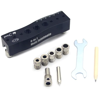 

6-In-1 Multi Jointmate Woodworking Multifunction Punch Locator Scriber, Ruler Woodworking Tools