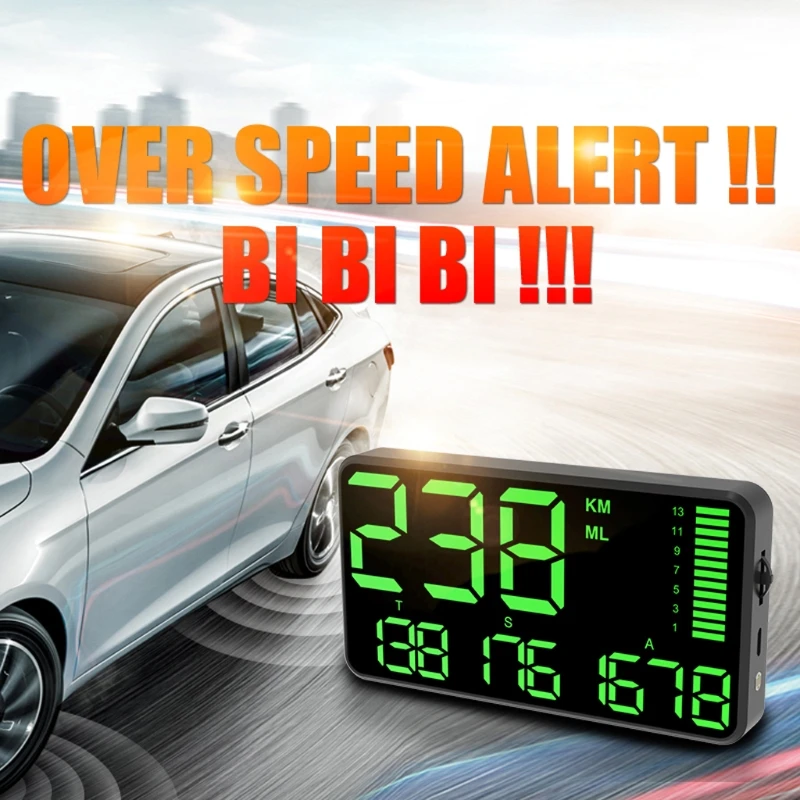Автомобильный HUD-дисплей C90 измеритель скорости с GPS км/ч миль/ч для автомобиля