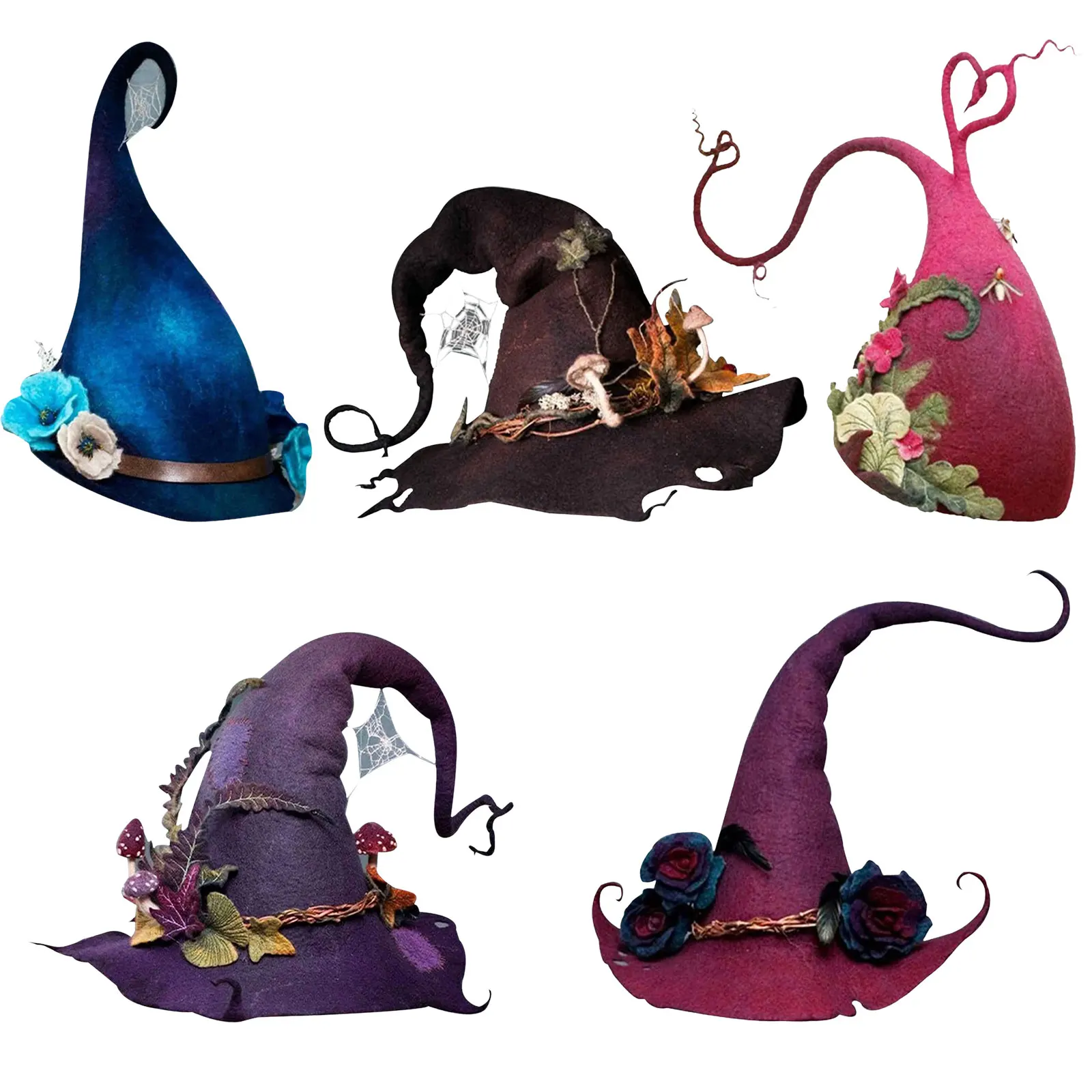 Abbigliamento specifico Cappelli Cappelli da Strega in Feltro Blue  Accessori per Feste in Costume Adulto di Cappello da Strega Cappello Strega  Halloween topodiumgroup.com