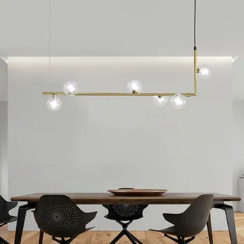 

Modern Chandelier Lighting for Dinning Room Nordic Long Table Glass Ball Hanging Lamp Retro Loft Chandelier Lamp For Bar,Shop