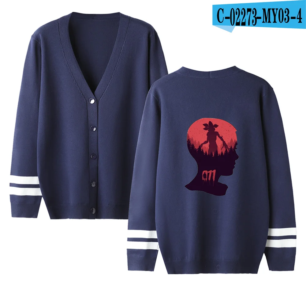navyblue Модный милый Kpop мужской свитер-кардиган с треугольным вырезом для мальчиков, женский розовый Повседневный теплый свитер, необычные вещи, пальто, Топ - Цвет: navyblue