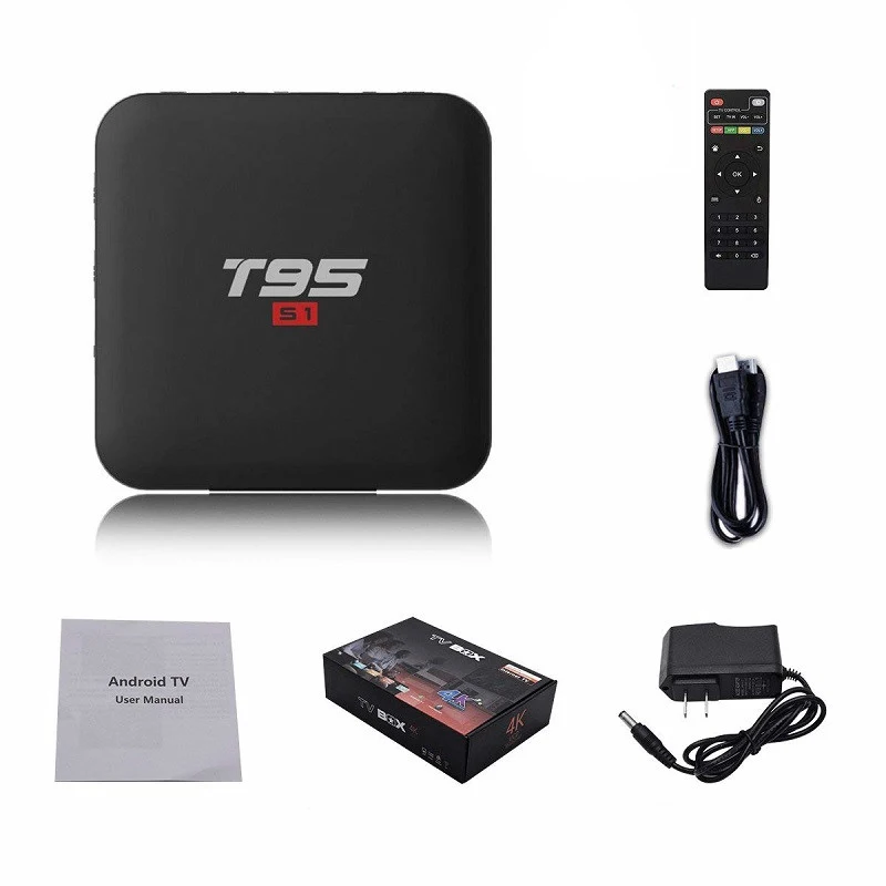 T95 S1 Amlogic S905W Android 7,1 ТВ приставка 2GB16GB Smart tv 4K H.264 HD медиаплеер T95 S1 2,4G Wifi Беспроводная приставка