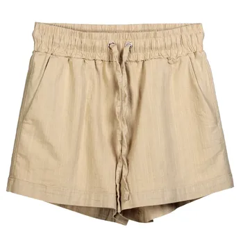 

2020 Summer Women's Casual Shorts Elastic Waist Cotton Shorts Women Sports Stretch Shorts Women Loose Short Pants Trousers #6.5