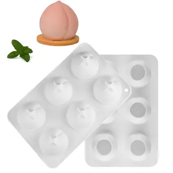 

6 Peach Baking Utensils Cake Biscuit Chocolate Mold DIY Silicone Cake Mold 3D Stereo Peach Shape Moulds Tool Baking Utensils