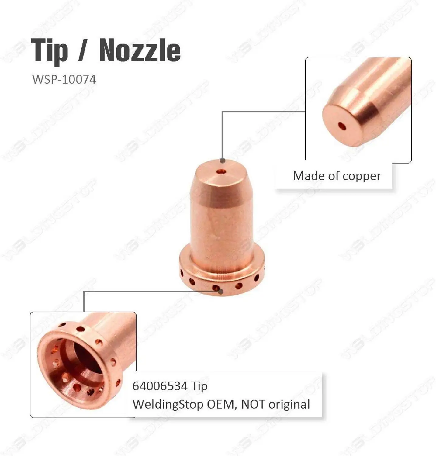 WeldingStop 5pc 64006534-40A Drag Nozzles for Radnor MasterCut MC40 Plasma Torch WeldingStop 5pc 64006534-40A Drag Nozzles for Radnor MasterCut MC40 Plasma Torch