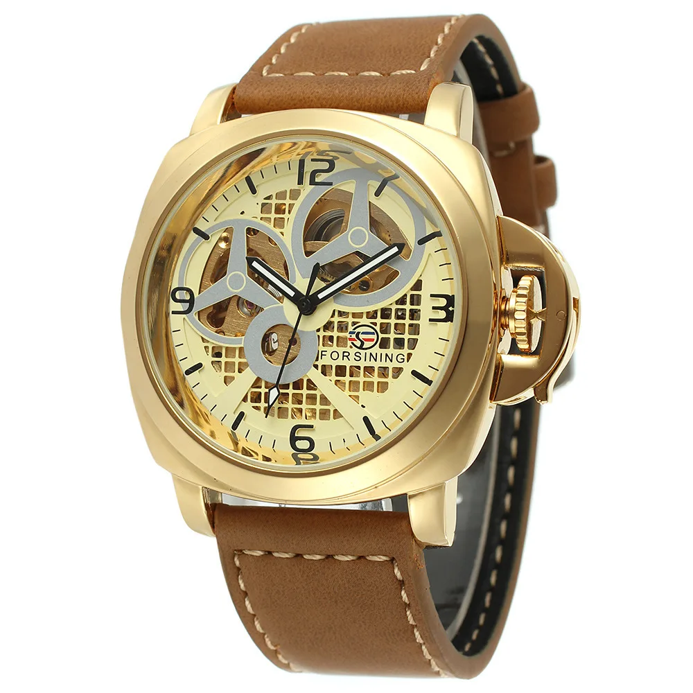 

Forsining Automatic Machine Movement Large Dial Fashion Casual Switzerland Hollow out Automatic Machine Watch