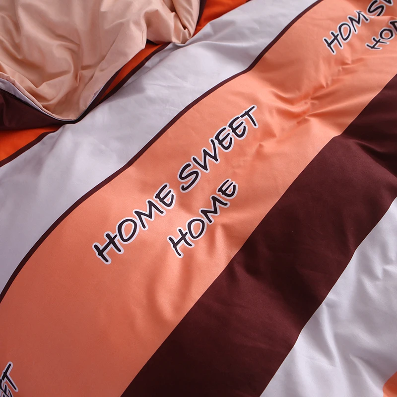 Stripes Printing Bedding Set 2pcs/3pcs/4pcs Duvet Cover Set 1 Quilt Cover+1 Flat Sheet+1/2 Pillowcases Twin Full Queen King