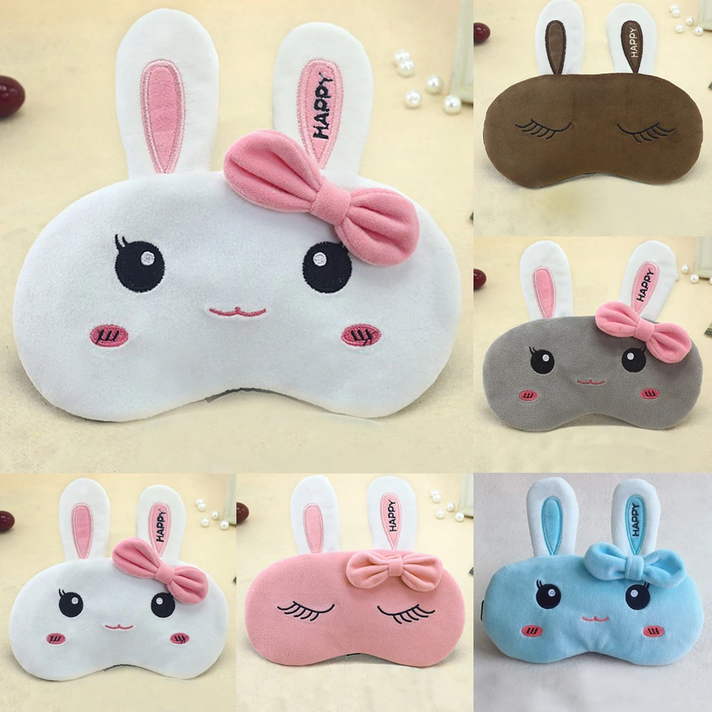 Hirigin Kawaii Rabbit Eyemask для женщин и девочек милый мультфильм путешествия пижамы маски для глаз Новинка