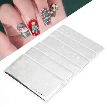 

6pcs Newest Christmas Theme Nail Art Stamping Manicure DIY Template Image Plate Washable