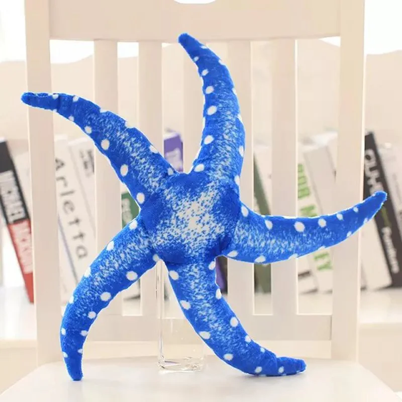 42 см креативная 3D имитация Морская звезда жизнь море плюшевая игрушка кукла морская подушка в форме звезды диванные подушки кровать украшение автомобиля подарки - Цвет: Blue