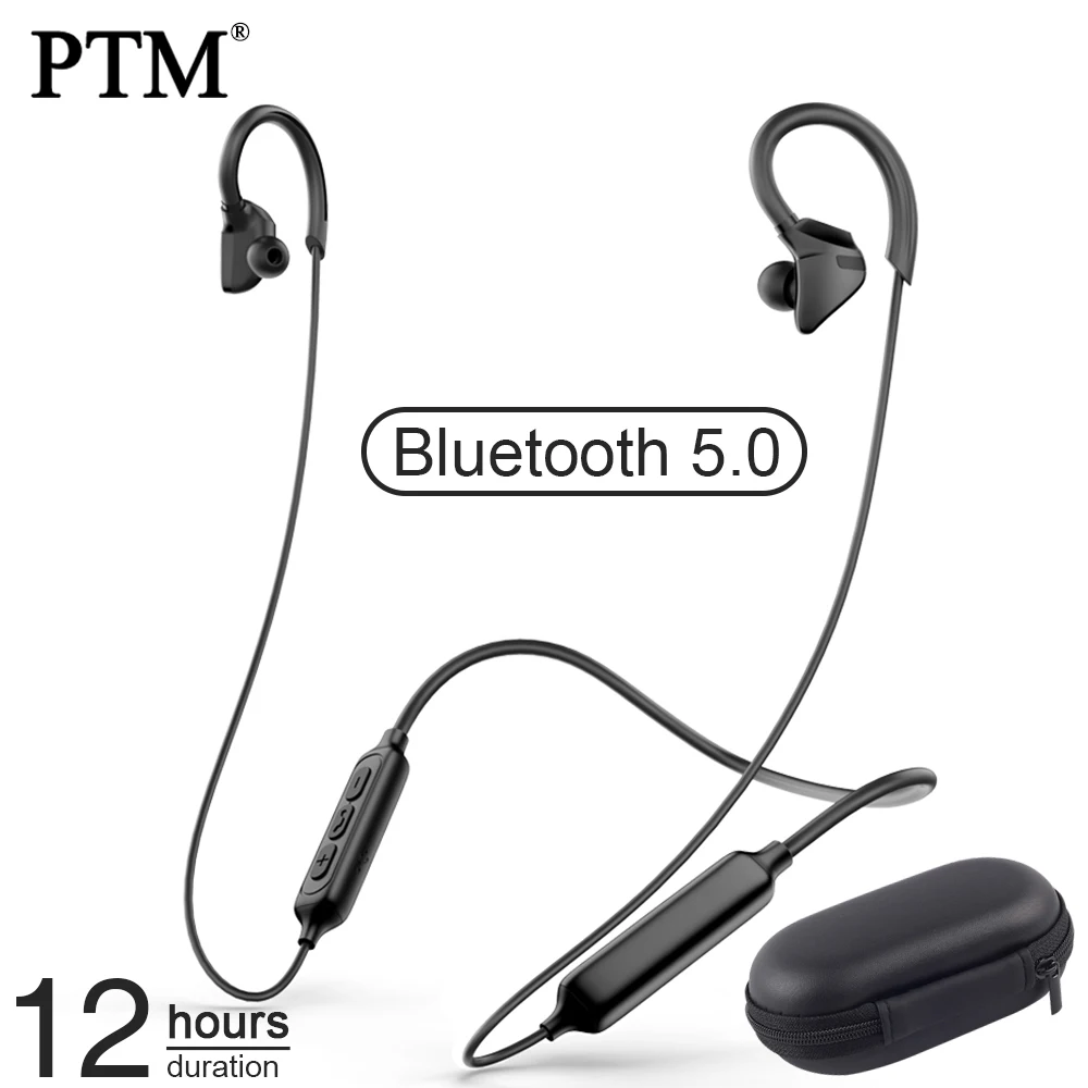 PTM Bluetooth наушники беспроводные анти падение спортивные тяжелый бас гарнитура с