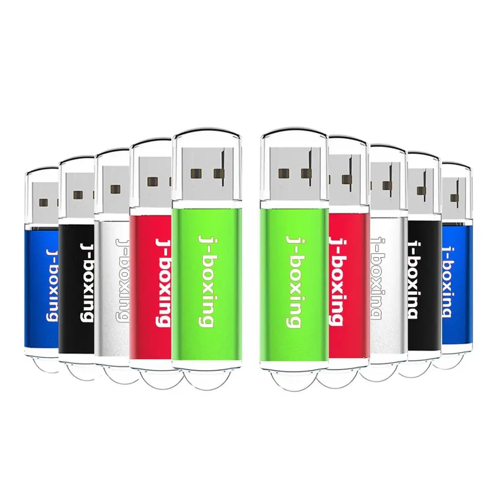 

J-boxing 10PCS 4GB USB Flash Drives Rectangle Thumb Pen Drive USB 2.0 Pen Stick Pendrives with Cap for PC Laptop Tablet 8 Colors