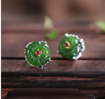 

2pair/lots fashipn natura jade waterdropl ady's earings up-market gift free shipping 87r