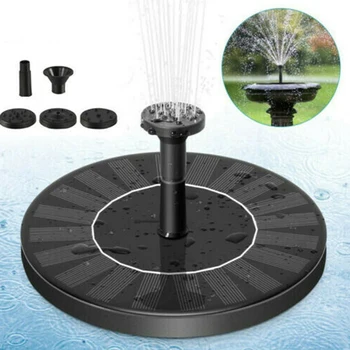 

Outdoor Round Automatic Fish Tank Pool Overwater Floating Fountain Pump Freestanding Solar Powered Garden Decor Bird Bath Pond