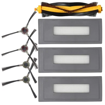 

4 Side Brushes+3 Filters+1 Roller Brush For ECOVACS DEEBOT OZMO 930 Sweeper Use