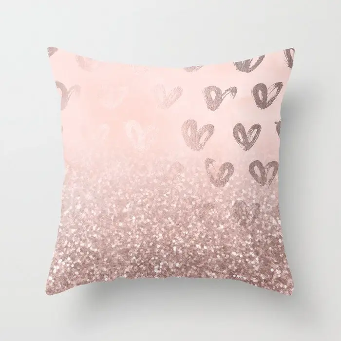 Nordic Pink Girl Heart Creative Net Red Pillow Case Birthday Gift Female Custom Decoration Ins Cushion Cover Purple Home Decor