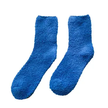 

Autumn Winter Women's Socks Thick Warm Socks Coral Velvet Ladies Solid Color Socks Thick Warm In The Tube Socks 4PCS/ Set