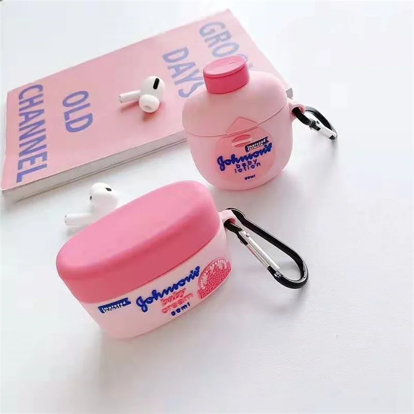 Розовый Мягкий силиконовый чехол JJohnson Baby Airpod для Apple iPhone Airpod 1 2 3 Pro, защитный чехол, противоскользящий брелок, беспроводной наушник