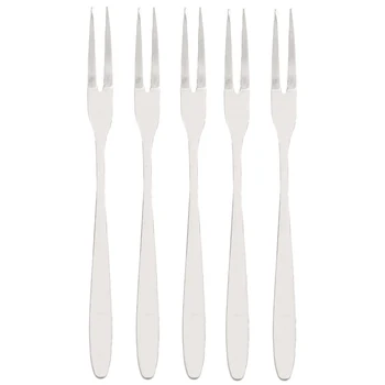 

5Pcs Stainless Steel Dinner Fork TWO Tine Korean Long Handle Table Fork set Salad Dessert Fruit Forks Flatware