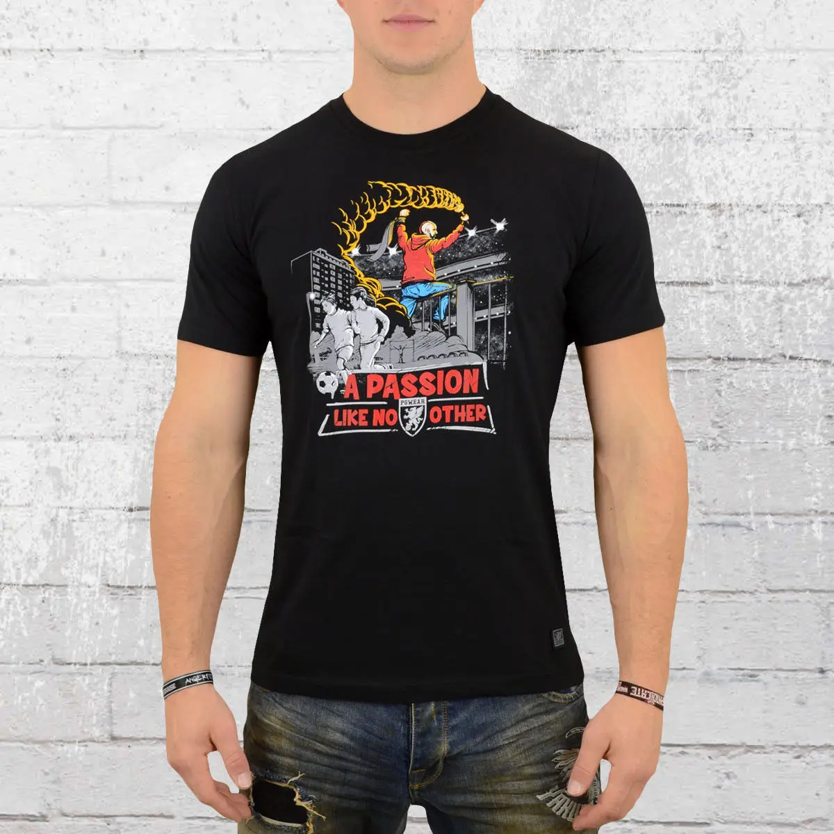 

PG Wear Men T-Shirt Passion Black Mens Tshirt Hooligans Ultras Football- show original title