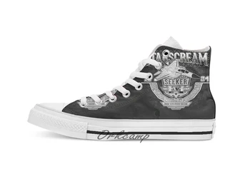 

Starscream Custom Casual High Top lace-up Canvas shoes sneakers Drop shipping
