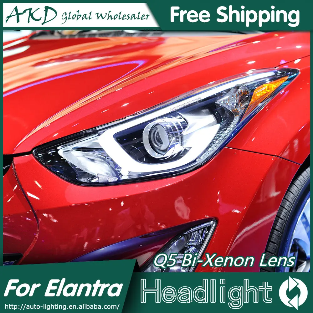 АКД стайлинга автомобилей фара для фары автомобиля Hyundai Elantra светодиодный Корея