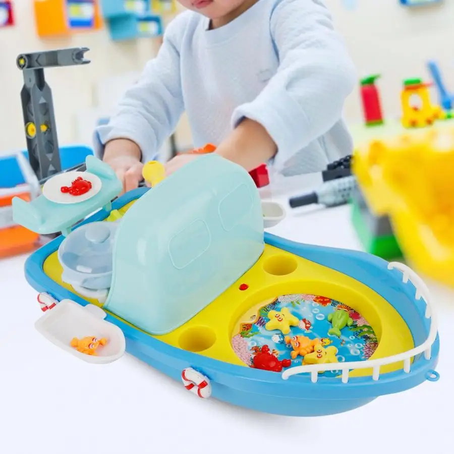 Kids Mini Cooking Set+Magnetic Fishing toy 2 IN 1 Pretend Play Plastic Play Food Kitchen Toy for Girl Children 3-6 years old