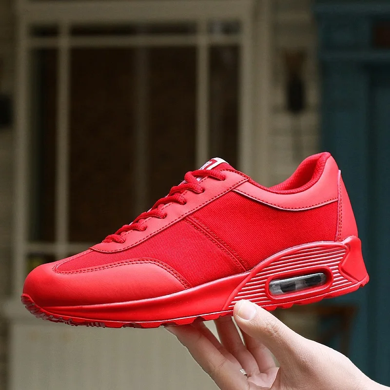 

Spring BOY'S Sports Footwear Korean-style Air Cushion Extra High Trendy Shoes Men's Breathable WOMEN'S Shoes Red Couples Running