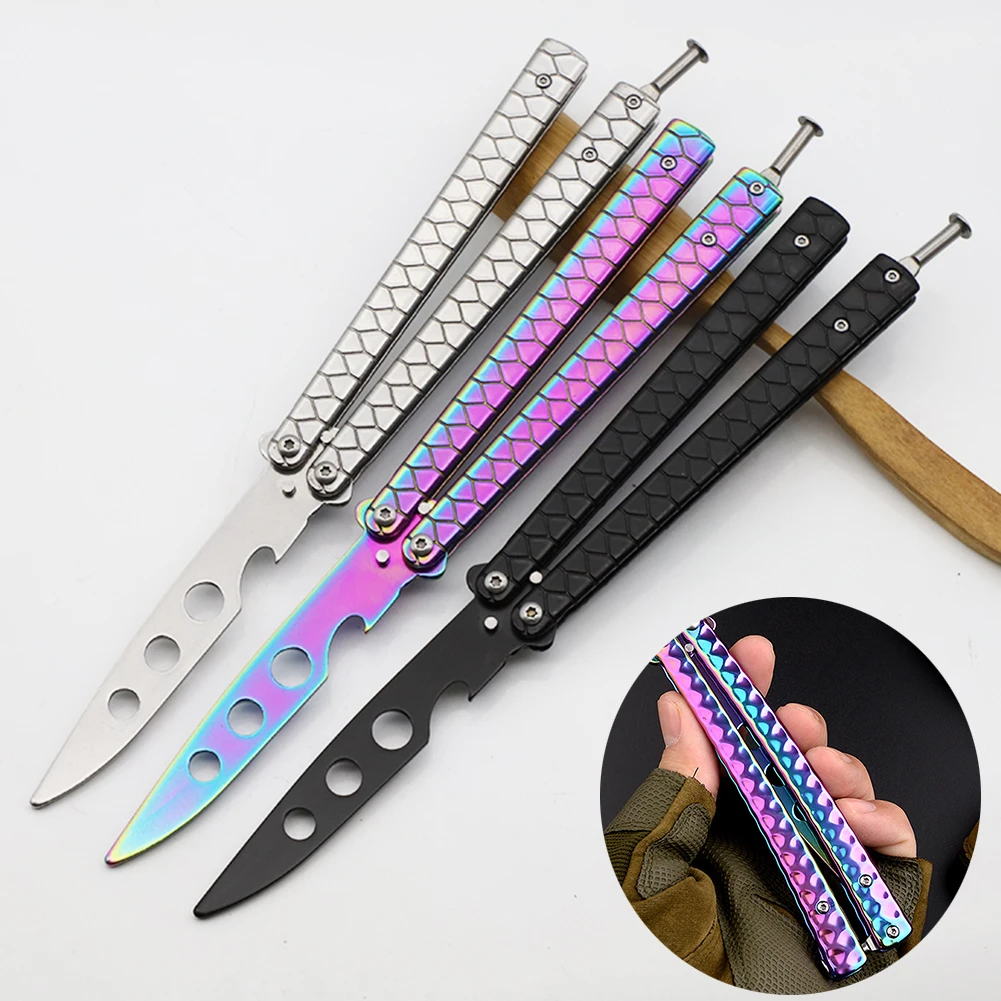 NEW Foldable Butterfly Knife Portable Transformable Blunt Balisong Pocket Trainer Survival Training Tool For Outdoor Game | Инструменты