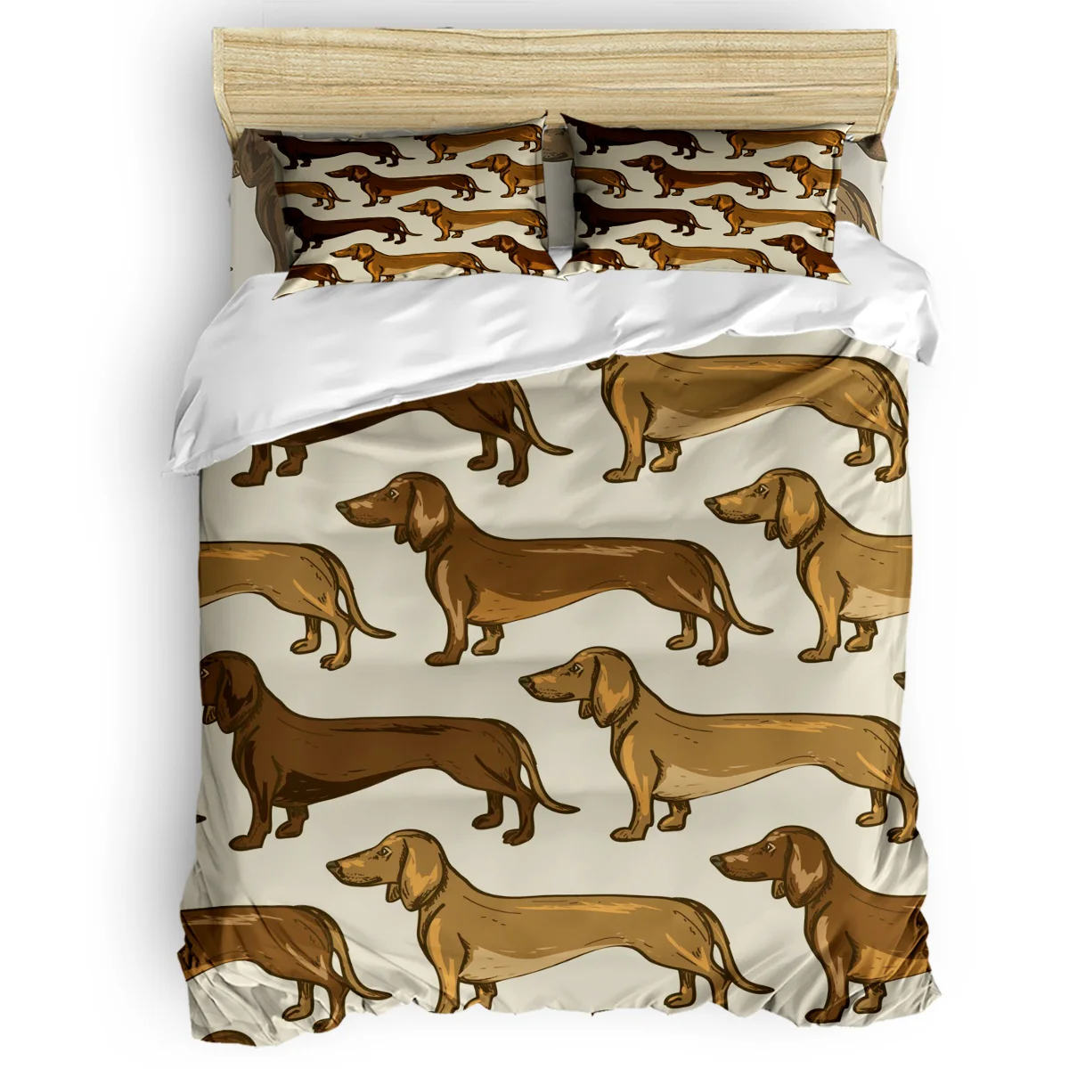 Dachshund Dog Cute Pet Duvet Cover Set With Pillowcase Comfortable