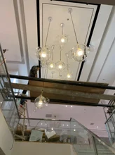 Lamp.led-Light Iron-Glass Bubbles Golden-Chandelier Postmodern Dinning-Room for Foyer