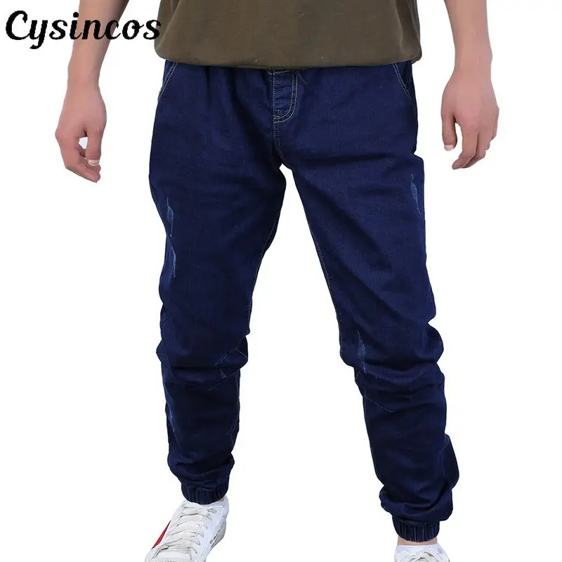

CYSINCOS 2019 New Fashion Men Casual Slim Fit Straight Stretch Feet Skinny Zipper Jeans For Male Hot Sell Full Length Jeans