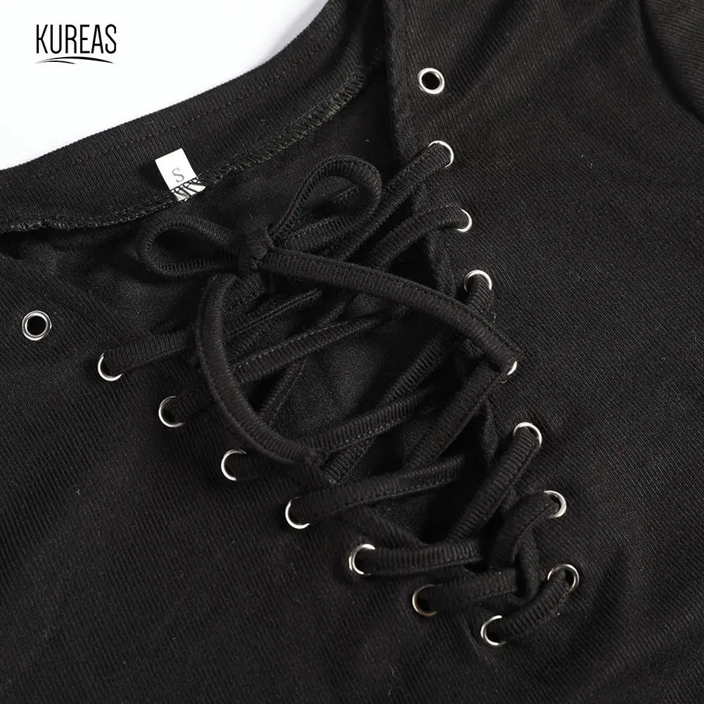 Kureas, трикотажное платье для женщин, Осень-зима, длинный халат, на шнуровке, v-образный вырез, Сексуальные вечерние платья, макси, облегающее, 2109, женская одежда, красный, черный