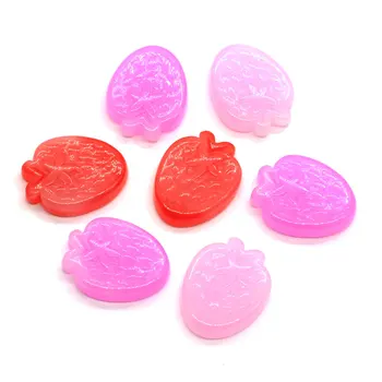 

20/100pcs Red Strawberry Flatback Cabochon Transparent Miniature Fruits Simulation Flatback Mini Food Hair Bows Planar Resin Cra