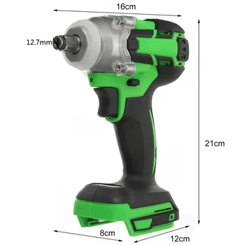 

18V 520Nm 1/2'' Cordless Brushless Impact Electric Wrench For Woodworking Without Battery Electric Drill DIY Carpenter