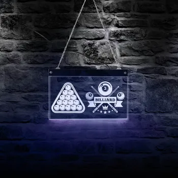 

Billiard Bar Pub Multi-color LED Wall Art Pool Hall LED Lamp Sign Board Snooker Rumpus Pool Player Night Light Neon Decor