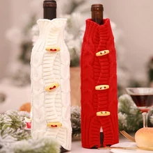 Рождественские украшения Рождественская бутылка вина наборы шампанское красное вино трикотажные винные наборы бар творческие украшения