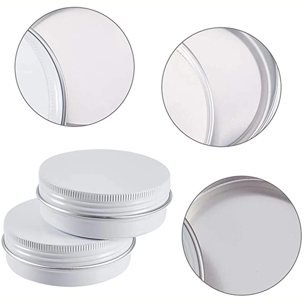 Metal Round Balm Tins 50Pcs/Lot 0.5Oz 1Oz 2Oz Empty Containers with Screw Lids for Salve Spices Candles