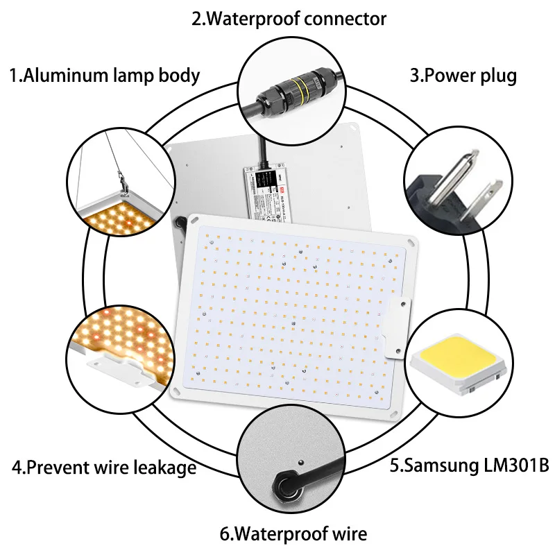 Светодиодный светильник для выращивания растений QB1000W диоды Samsung LM301B MeanWell Driver