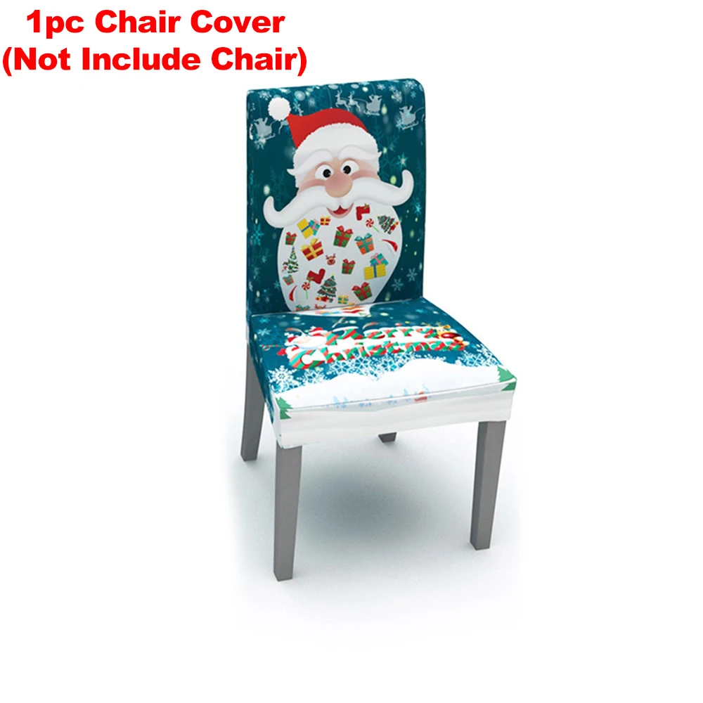 1pc Chair Cover Рождественский стул Чехлы для столовой Декор Рождественский Санта эластичный моющийся съемный обеденный чехлы для стульев наборы гостиничный банкет - Цвет: 1pc Chair Cover