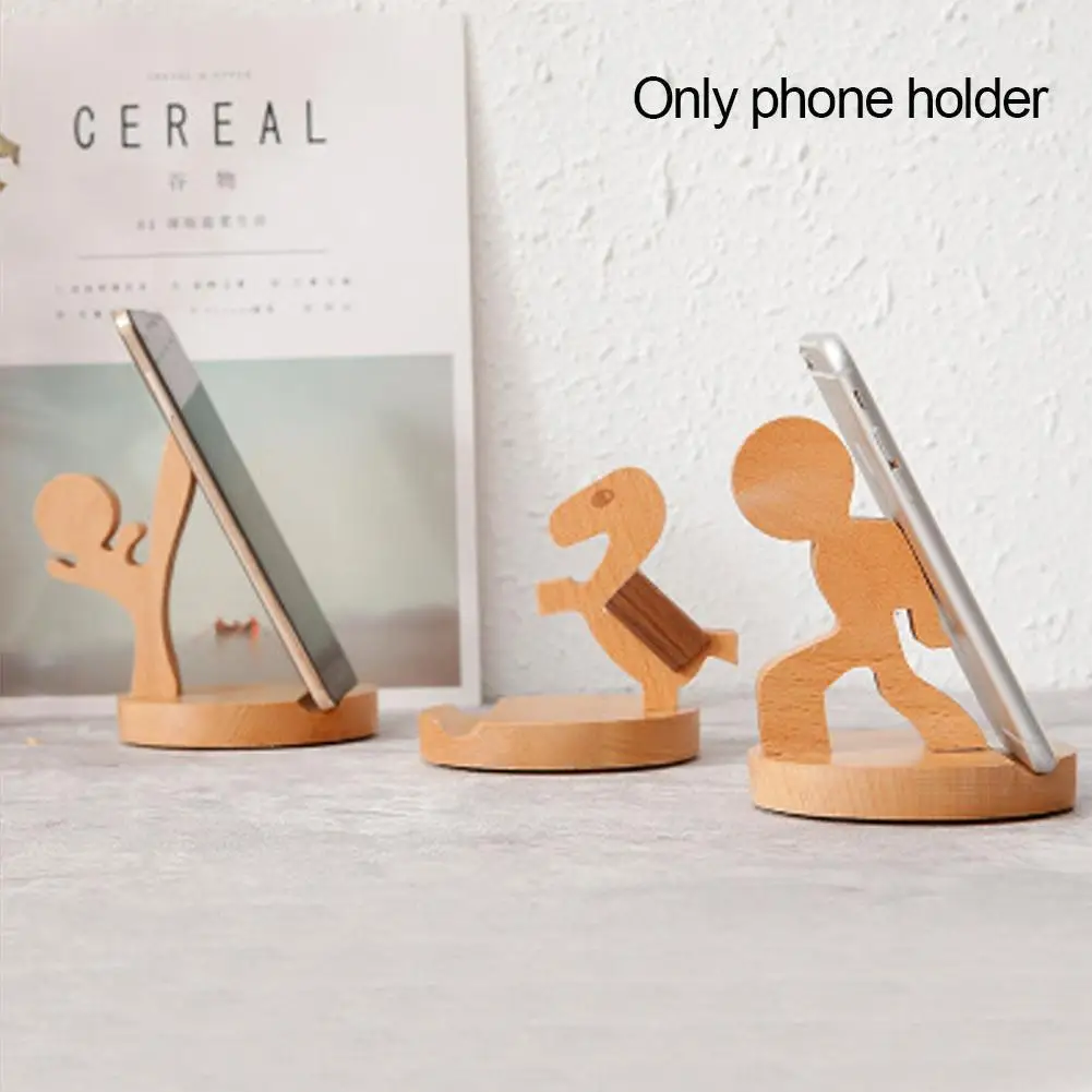 Desktop Pemegang Telepon Kayu Kufung Gaya Ponsel untuk Ponsel Samsung Smart Stand untuk Xiaomi untuk Iphone Portable Bracket Ho N7E3