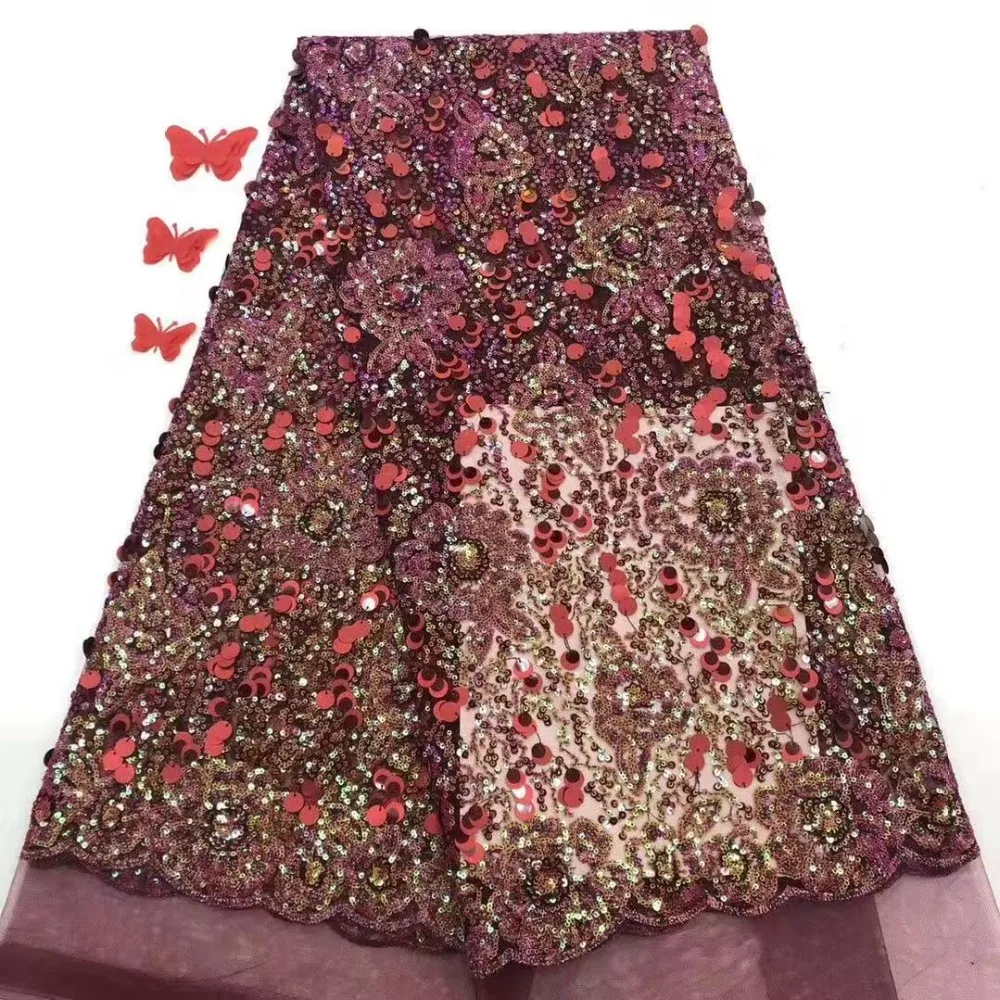 2020 African  french Laces cord lace cotton lace Nigerian 3D Guipure  High-quality  African French Net Lace Fabric (2)