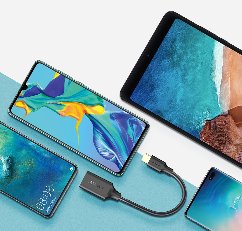Ugreen USB C к USB адаптер Тип C OTG USB кабель C штекер USB 3,0 A женский кабель адаптер для MacBook Pro samsung S9 USB-C OTG