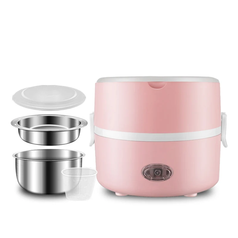 2 Layer Pink 2 3 слоя 220 В электро ланч бокс из нержавеющей стали подогреватель еды контейнер обогрев грелка мини бэнто рис плита офис портативный - Цвет: 2 Layer Pink