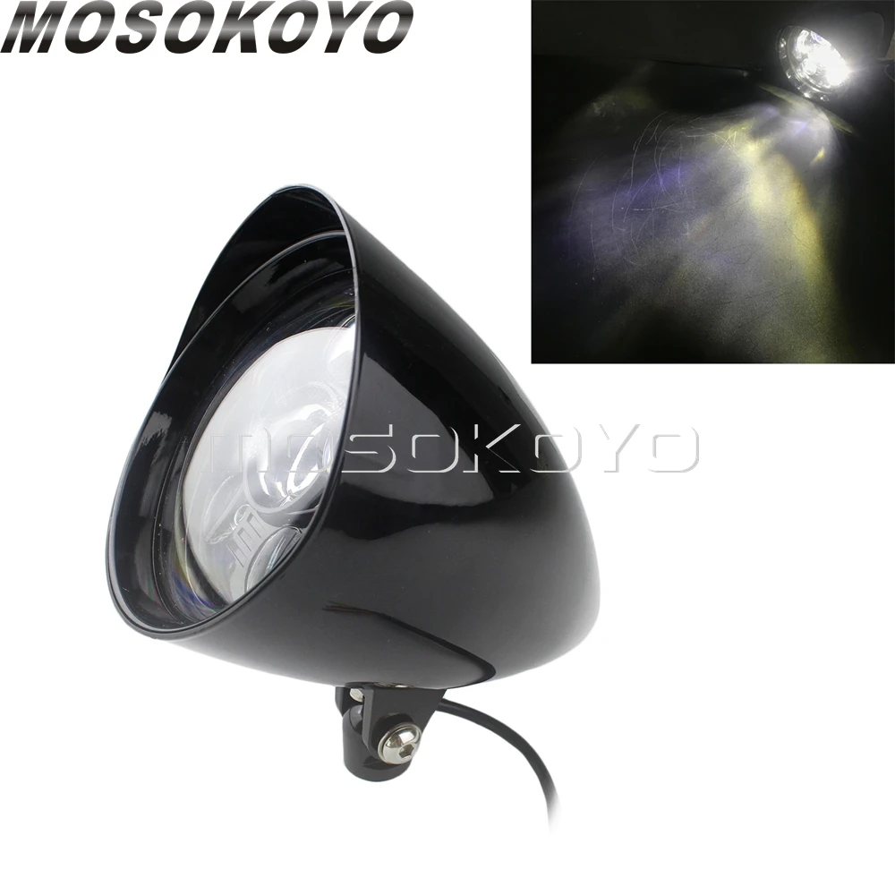 Мотоцикл H4 12V 60/55W нижнее Крепление Фары для Harley Cafe Racer Sportster Dyna Подставка-поплавок для Go 5,75 ''пользовательских высокого ближнего света фар - Цвет: LED Bulb
