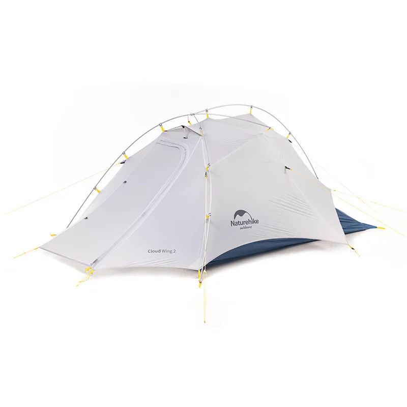 Naturehike открытый сверхлегкий кемпинговый тент 2 человека 15D двухслойный Водонепроницаемый купол палатка 4 сезона портативный туристический тент - Цвет: Белый