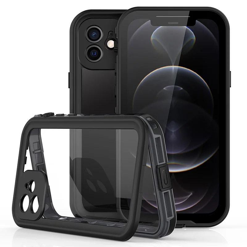IP68 Real Waterproof Case For iPhone 12 Pro Max 12 Mini 11 Pro X 10 XR XS Max Clear Underwater Protection Water Proof Phone Case